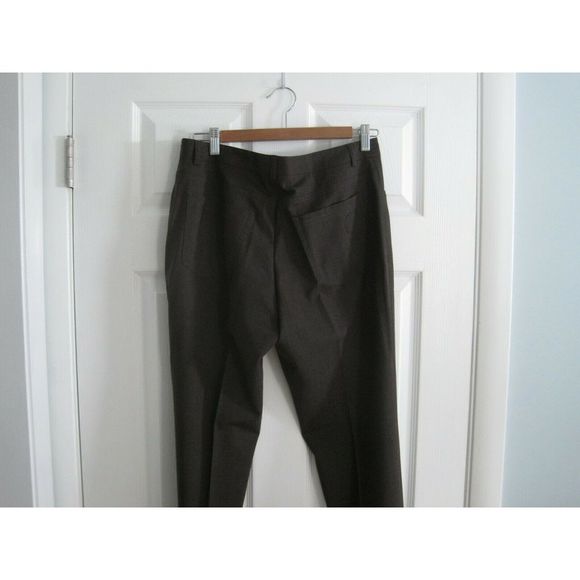 Akris Punto Wool Blend Pants Sz 8 Dark Brown Grey Office Career Dress Wear - Picture 5 of 7